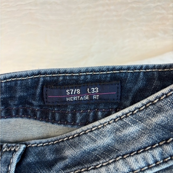 Vigoss Heritage Fit Dallas Bootcut – Distressed-Embellished Pockets – Sz 7/8 - Picture 9 of 16